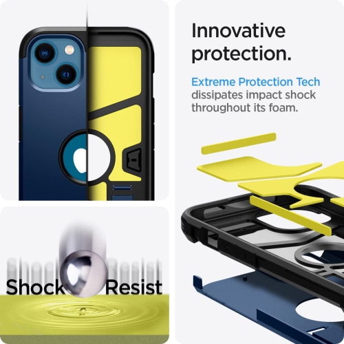 Tough Armor [Extreme Protection Tech] conçu pour l'étui iPhone 13 - Bleu marine