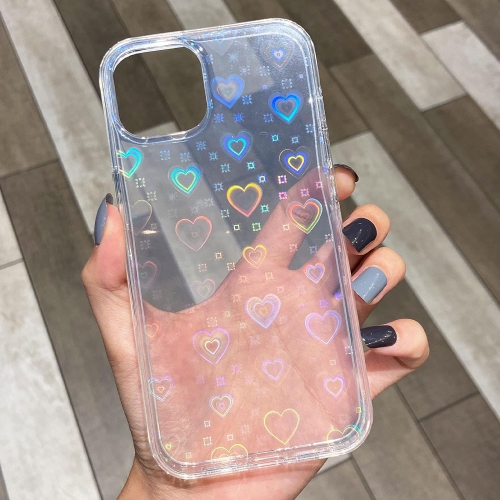 Compatible avec l'étui iPhone 13 Pro, le coeur scintillant transparent en TPUR souple et flexible et le polycarbonate rigide