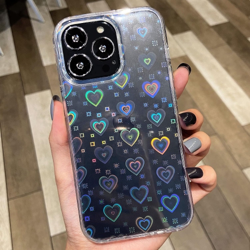Compatible avec l'étui iPhone 13 Pro, le coeur scintillant transparent en TPUR souple et flexible et le polycarbonate rigide