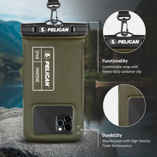 Pelican Marine - IP68 Waterproof Phone Pouch/Case - Floating Waterproof Phone Case - iPhone 14 Pro Max/