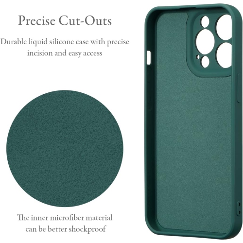 Ring Holder Case for iPhone 14 Pro 6.1 inch, Slim Liquid Silicone Phone Case with 360 Rotatable Ring Holder