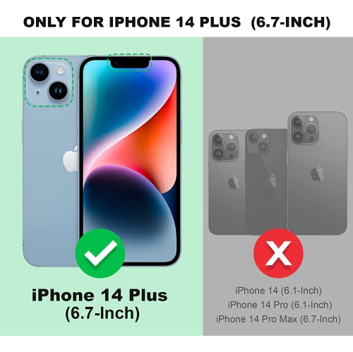 for iPhone 14 Plus Case with Ring Kickstand Lanyard, Moving Liquid Glitter Sparkle Holographic, Girls Women