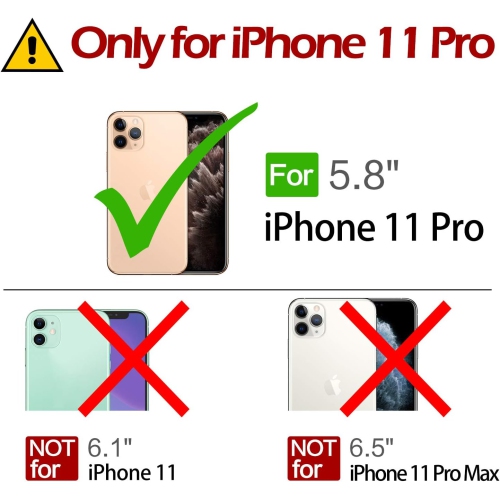 iPhone 11 Pro Case, iPhone 11 Pro Wallet Case RFID Protective + Auto Wake Sleep Card Slots Kickstand Magnetic