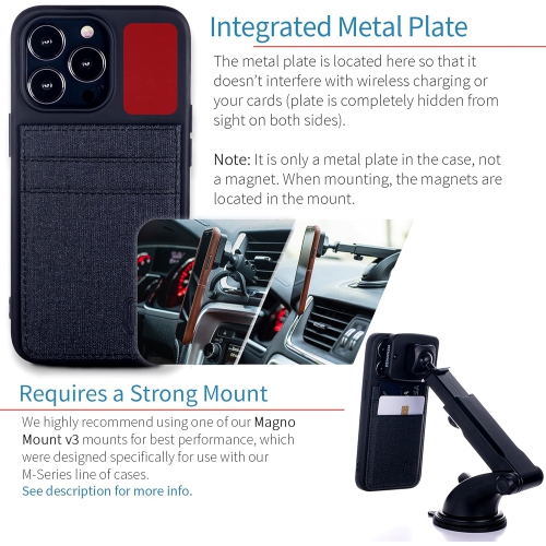 Wallet Case for iPhone 13 Pro with Liquid Silicone Shell, Built-in Metal Plate for Magnetic Mounting & 2 Credit