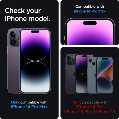 Tempered Glass Screen Protector [GlasTR EZ FIT - Privacy] Designed for iPhone 14 Pro Max [Case Friendly] - 2