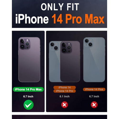 Case for iPhone 14 Pro Max 6.7 inch, Genuine Leather Wallet Case RFID Blocking Credit Card Holder Magnetic