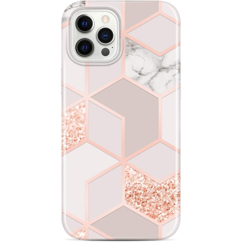 GENERIC  Iphone 12 Pro Max Case Bling Glitter Sparkle Marble Design Clear Bumper Tpu Soft Rubber Silicone Cover Phone
