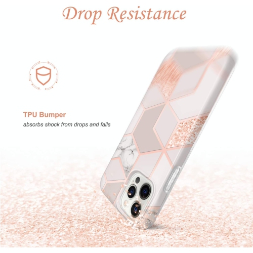 iPhone 12 Pro Max Case Bling Glitter Sparkle Marble Design Clear Bumper TPU Soft Rubber Silicone Cover Phone