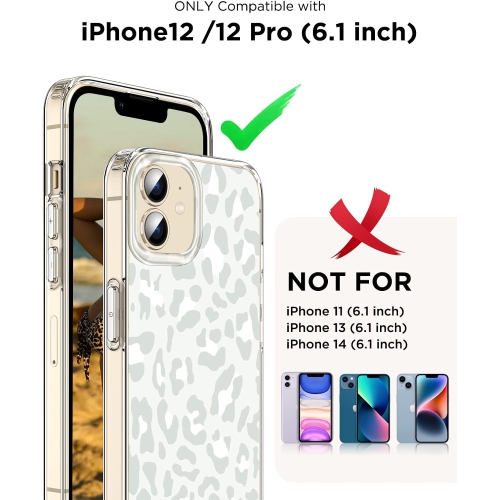 for iPhone 12 Case/iPhone 12 Pro Case Leopard, [Personality on Phone Case] with Screen Protector, TPU Bumper