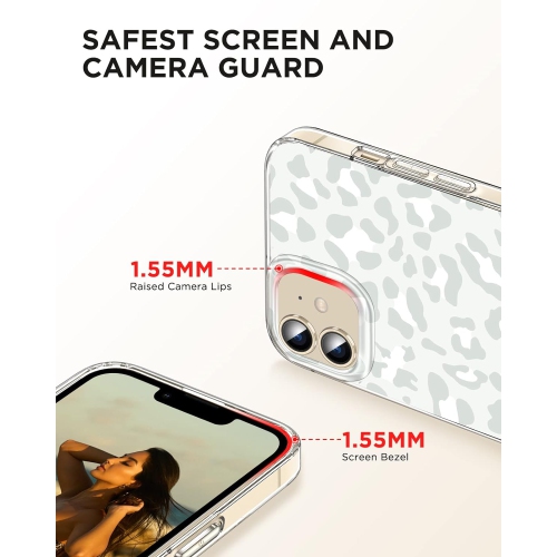 for iPhone 12 Case/iPhone 12 Pro Case Leopard, [Personality on Phone Case] with Screen Protector, TPU Bumper
