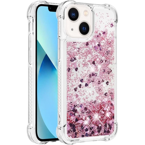 Compatible with iPhone 14 Case Glitter Liquid Cute Clear Phone Case Floating Quicksand Shockproof Protective