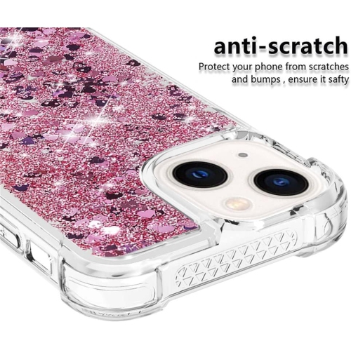 Compatible with iPhone 14 Case Glitter Liquid Cute Clear Phone Case Floating Quicksand Shockproof Protective