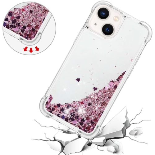 Compatible with iPhone 14 Case Glitter Liquid Cute Clear Phone Case Floating Quicksand Shockproof Protective