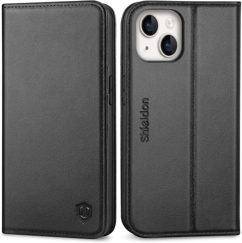 GENERIC  Case for Iphone 14 6.1" 5G, Genuine Leather Iphone 14 Wallet Folio Case [Magnetic Closure] [Rfid Blocking Card