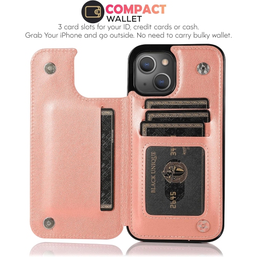 for iPhone 14 Plus Case, Embossed Butterfly Wallet Phone Case with Card Holder, Kickstand and Magnetic Closure -