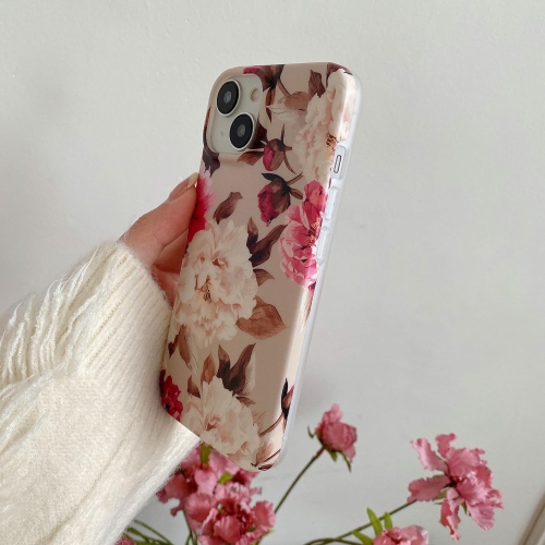iPhone 14 Case Clear with Design, Cute Flower Floral Design for Women Girls Hard Back and Soft Bumper Shockproof