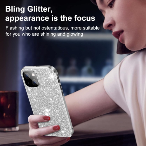 GENERIC  Case for Iphone 13, Magnetic Attraction Case 360 Degree Front And Back Clear Tempered Glass Flip Cover Metal