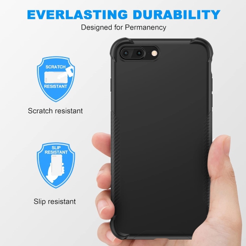 for iPhone 7 Plus Case and iPhone 8 Plus Case 5.5" with 2 Screen Protector Tempered Glass,Shockproof Hard PC