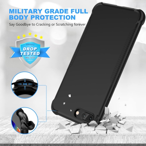 for iPhone 7 Plus Case and iPhone 8 Plus Case 5.5" with 2 Screen Protector Tempered Glass,Shockproof Hard PC