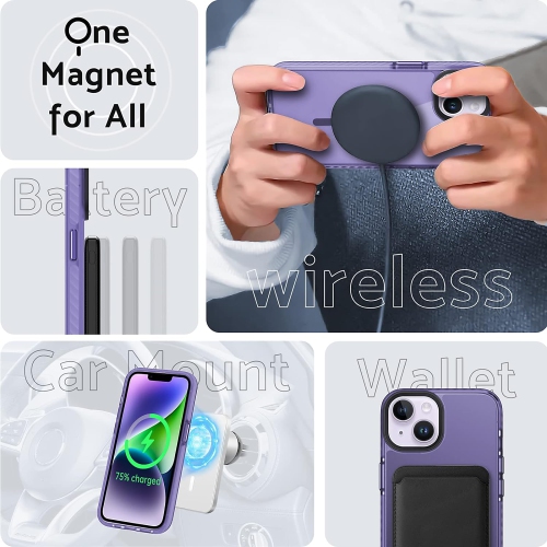 Magnetic Designed for iPhone 14/13 Case, Compatible with Magsafe, Military Grade Drop Protective