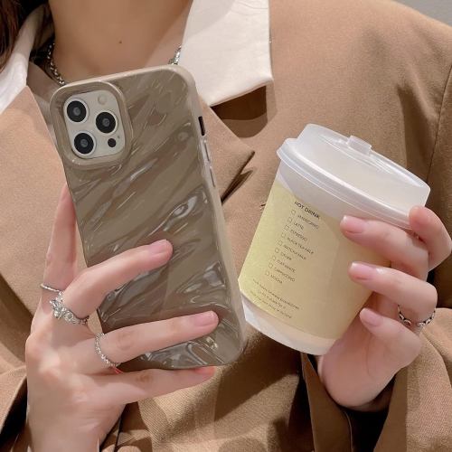 Compatible with iPhone 14 Pro Max Case, Cute Wave Water Ripple Pattern Case for Girls Women, Slim Satin Glossy