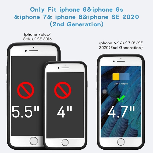 for iPhone SE 2022 Case: iPhone SE 2020, iPhone 8/7 Case, iPhone 6/6s Case Case with 2 Pack Tempered Glass Screen