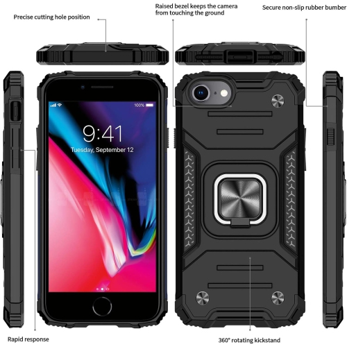 for iPhone SE 2022 Case: iPhone SE 2020, iPhone 8/7 Case, iPhone 6/6s Case Case with 2 Pack Tempered Glass Screen