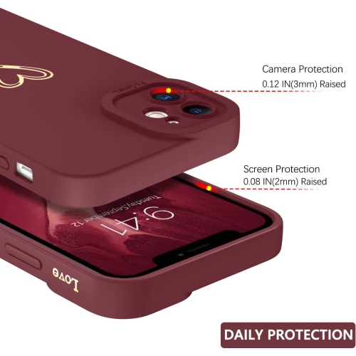 iPhone 11 Case, iPhone 11 Phone Case Cute Plated Love Heart Cover for Women Girls Slim Thin Lightweight