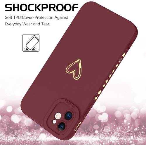 iPhone 11 Case, iPhone 11 Phone Case Cute Plated Love Heart Cover for Women Girls Slim Thin Lightweight