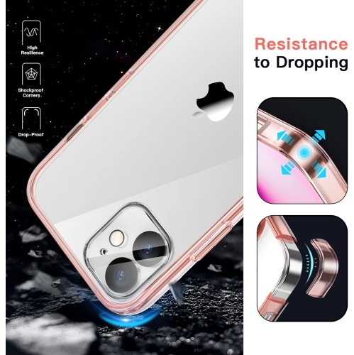 Étui 3-en-1 pour iPhone 12 Mini de 5,4 po, paquet de 2 protecteurs d'écran et paquet de 2 protecteurs d'objectif, complet