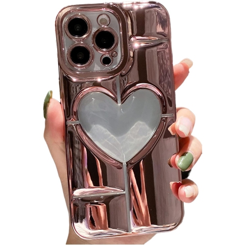 GENERIC  Designed for Iphone 13 Pro Love Case, Luxury Plating Cute Phone Cover for Women Girls With Camera Protector