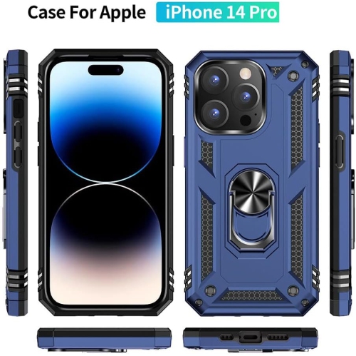 for iPhone 14 Pro Case, iPhone 14 Pro Phone Case with HD Screen Protector, [Military Grade 16ft. Drop Tested] Ring