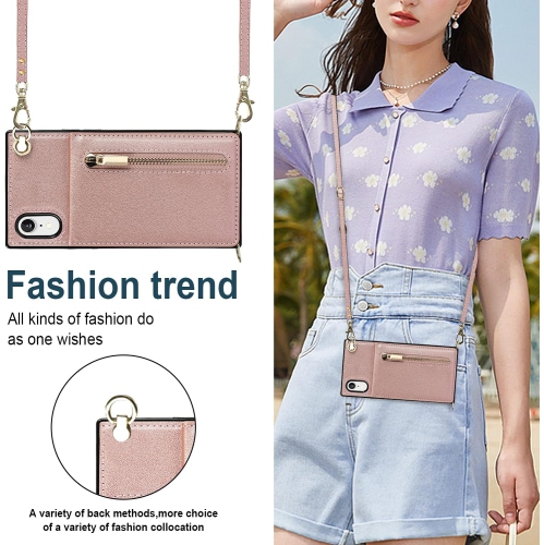 Crossbody Phone Case for iPhone XR Case with Card Holder for Women,iPhone XR Case Wallet with Strap Lanyard