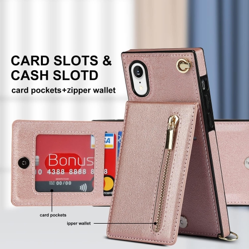 Crossbody Phone Case for iPhone XR Case with Card Holder for Women,iPhone XR Case Wallet with Strap Lanyard