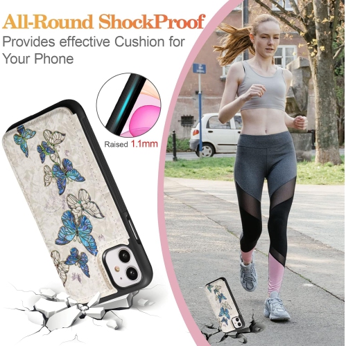 Wallet Case for iPhone 11 6.1 inch with Card Holders, PU Leather Cover Kickstand RFID Blocking Double Magnetic