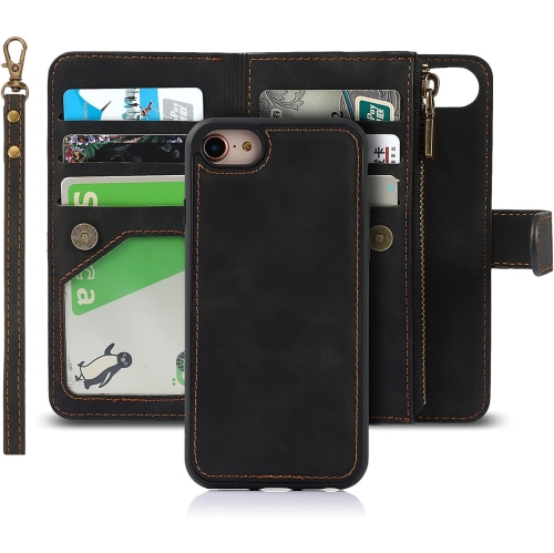 GENERIC  Iphone Se (2Nd) 2020/6/6S/7/8 Wallet Case With Card Holder, 2 In 1 Pu Leather Case With Magnetic Clasp