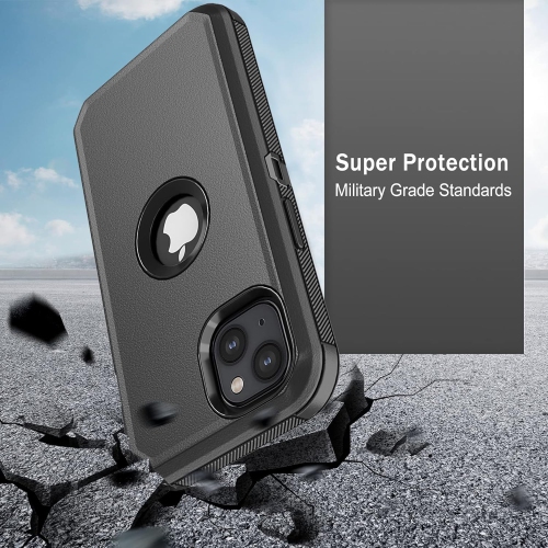 Phone Case for iPhone 14 Case,Heavy Duty Hard Shockproof Armor Protector Case Cover with Belt Clip Holster