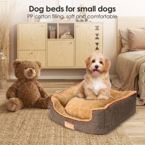 Ultra Soft Velvet Dog Beds For Small Dogs, Washable and Reversible Cushion Pet Beds for Dogs Cozy Sleeping Mat