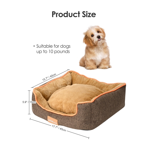 Ultra Soft Velvet Dog Beds For Small Dogs, Washable and Reversible Cushion Pet Beds for Dogs Cozy Sleeping Mat