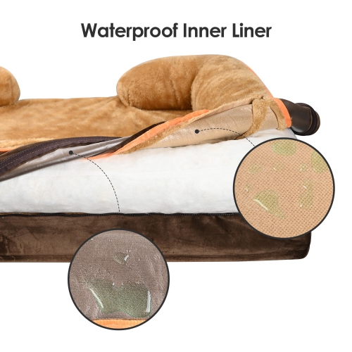Waterproof Dog Bed Sofa With Removable Washable Cover, Pet Sofa for Dogs Cozy Sleeping Mat