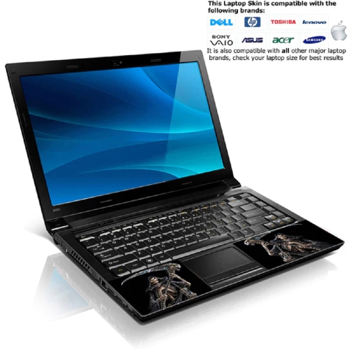 Autocollant pour portable 17 17,3 po LSS avec 2 repose-poignets - autocollant pour cache-couverture réutilisable en vinyle pour 17 à 19 po - motif de