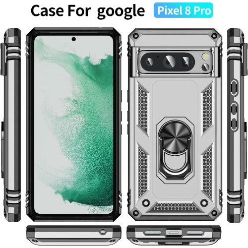 XCRS Dual-Layer Slim Design Armor Protection Cover, Built-in Magnetic Ring with Kickstand Case for Google Pixel 8 Pro 2023