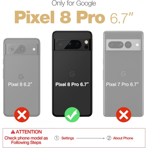 XCRS Dual-Layer Slim Design Armor Protection Cover, Built-in Magnetic Ring with Kickstand Case for Google Pixel 8 Pro 2023