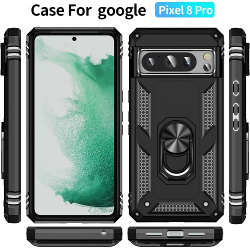 XCRS Dual-Layer Slim Design Armor Protection Cover, Built-in Magnetic Ring with Kickstand Case for Google Pixel 8 Pro 2023