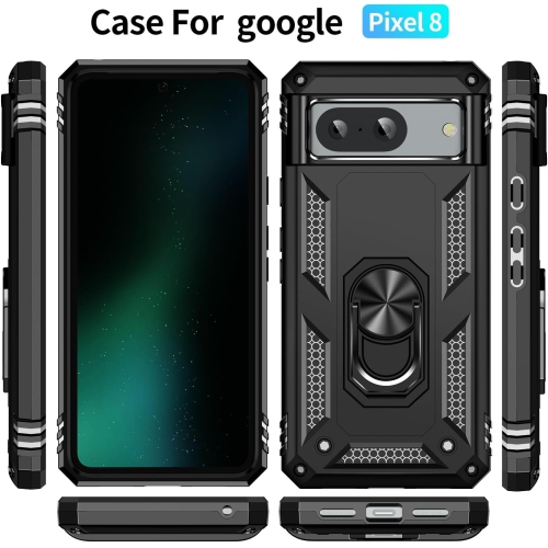 XCRS – Étui protecteur Armor double couche, anneau magnétique intégré avec béquille pour Pixel 8 2023 de Google
