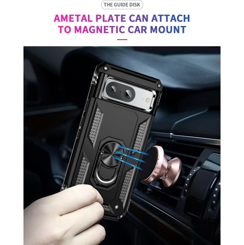 XCRS – Étui protecteur Armor double couche, anneau magnétique intégré avec béquille pour Pixel 8 2023 de Google