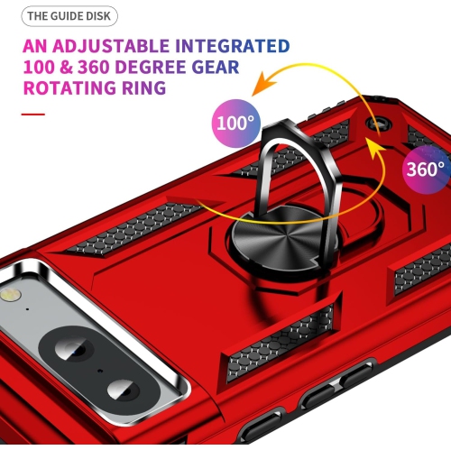 XCRS – Étui protecteur Armor double couche, anneau magnétique intégré avec béquille pour Pixel 8 2023 de Google