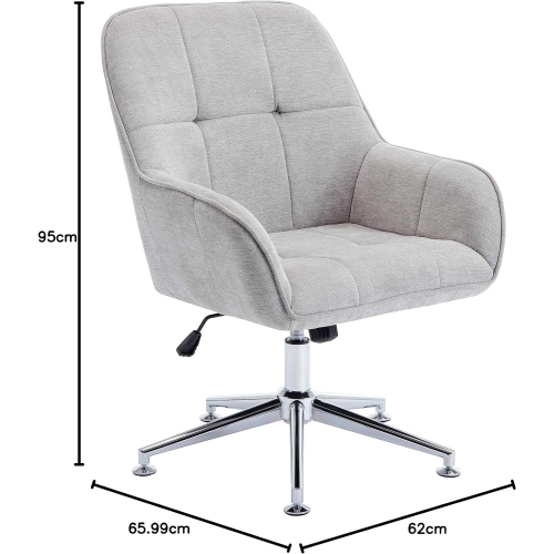 LUXWIN Green Fabric Upholstered Button Tufted Office Chair