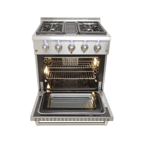 CROWN 30"" Professional Stainless Steel 5.2 cu. ft. Dual Fuel Gas Range ARD3001