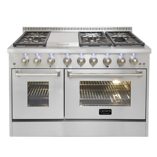 CROWN 48 Professional Stainless Steel 6 7 Cu Ft Dual Fuel Double   17389849 